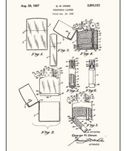 Patent 1957 for a Zippo lighter - Pe PTN-008