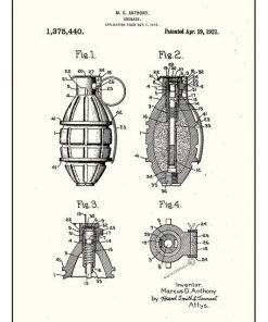 Patent 1921 for a Grenade - Pe PTN-009