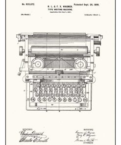 Patent for a type writing machine by H. L. & F. X. Wagner, 1899 - Pe PTN-011