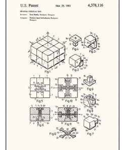 Patent for the Rubik's Cube "Spatial Logical Toy" 1983, Ernő Rubik - Pe PTN-014