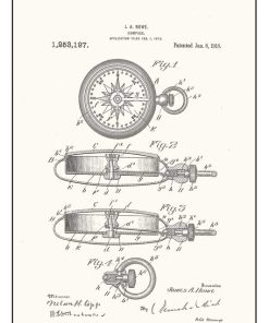 Patent, 1918 for a compass by James A. Howe - Pe PTN-017