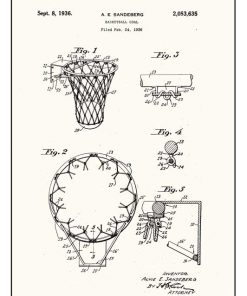 Patent for a "Basketball Goal," 1936, Alvie E. Sandeberg - Pe PTN-019