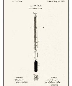Patent ifor a thermometer, Adolph Bayer, 1882. - Pe PTN-022